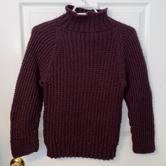 Dark Academia Handmade Knit Sweater with Mock Turtleneck - Picture 1 of 7